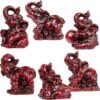 2" Red Polyresin Feng Shui Figurines Lucky Elephants 6 Shapes (Set of 6) $5 for each $30 for Set of 6 VTrendz