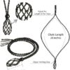 Boho-Style Woven Rope Cord Crystal Cage Necklace Holder: Your Perfect Talisman Display VTrendz