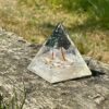 Selenite and Kambaba Jasper Base Tree of Life Orgonite Pyramid with Natural Crystals, Energy Healing, Reiki, Positivity 3*3*3 inch VTrendz