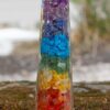 7-Chakra Orgone Tower Point with Natural Crystal Stones Metaphysical Balance Energy VTrendz