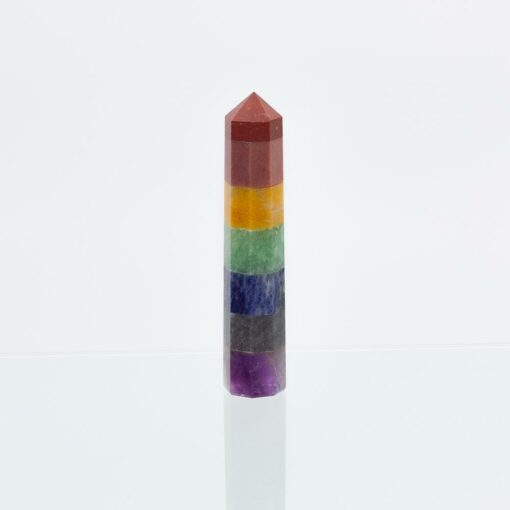 7-Chakra Bonded Pointed Tower Point in Natural Crystal Stones Metaphysical Balance Energy