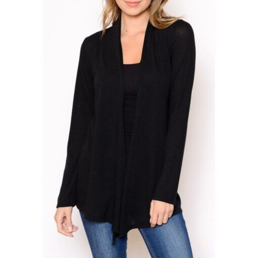 Classic Everyday Women's Knit Black Duster VTrendz.net