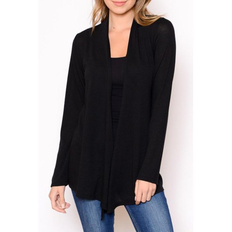 Classic Everyday Women's Knit Black Duster VTrendz.net