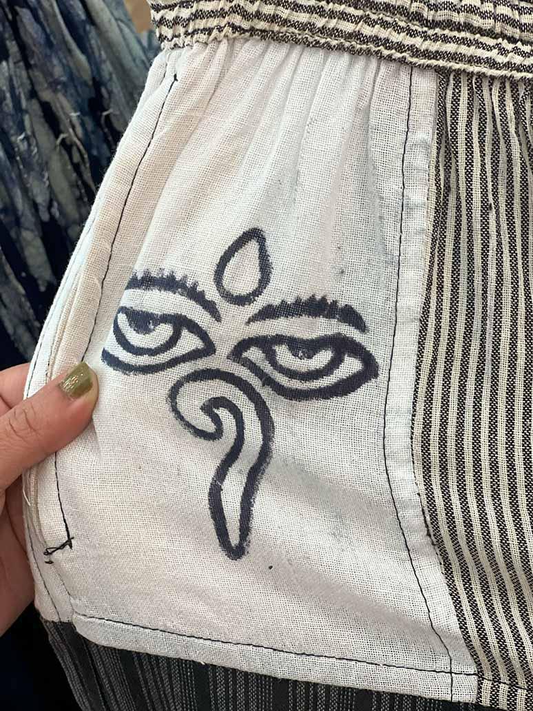 Nepal Cotton Patchwork Unisex Boho Hippie Black & White Handmade Pants VTrendz.net