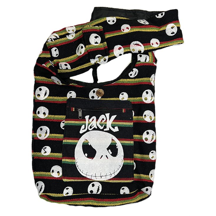 Jack with Rasta Color Bohemian Cotton Hobo Bag