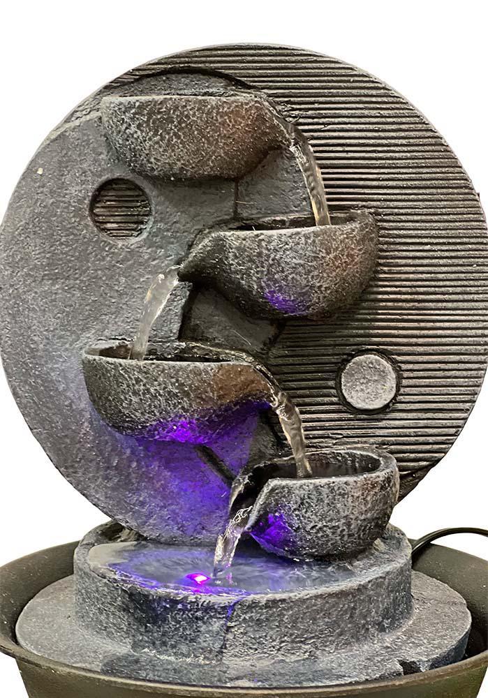 Yin Yang & LED Antique Resin Tabletop Waterfall Fountain - Image 5