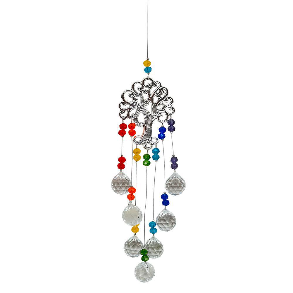 Colorful Crystal Beads Suncatcher with Tree of Life Design, 16"L - Image 2