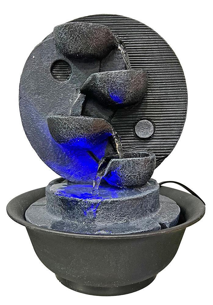 Yin Yang & LED Antique Resin Tabletop Waterfall Fountain - Image 7
