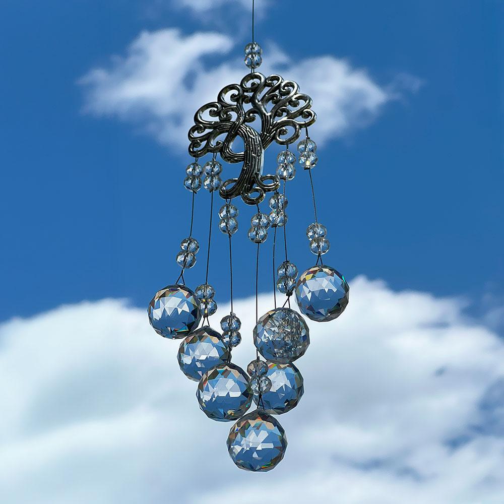 Clear Crystal Beads Suncatcher with Tree of Life Design, 16"L - Image 5