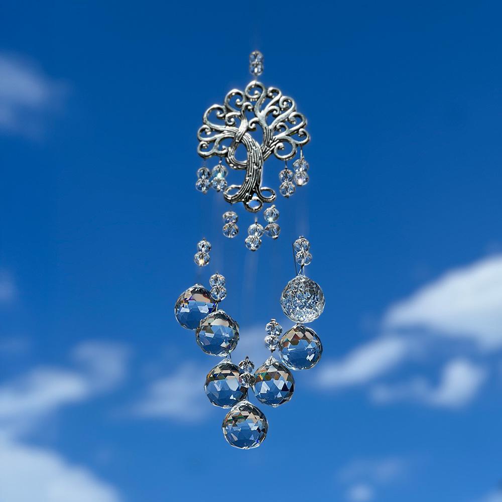 Clear Crystal Beads Suncatcher with Tree of Life Design, 16"L - Image 6