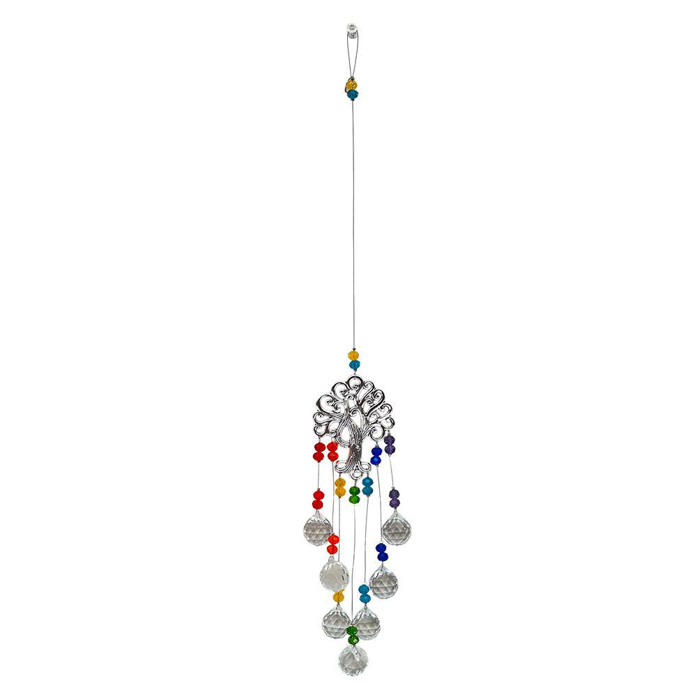 Colorful Crystal Beads Suncatcher with Tree of Life Design, 16"L - Image 3