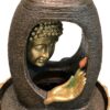 Buddha Face with Hand & LED Antique Resin Tabletop Waterfall Fountain VTrendz