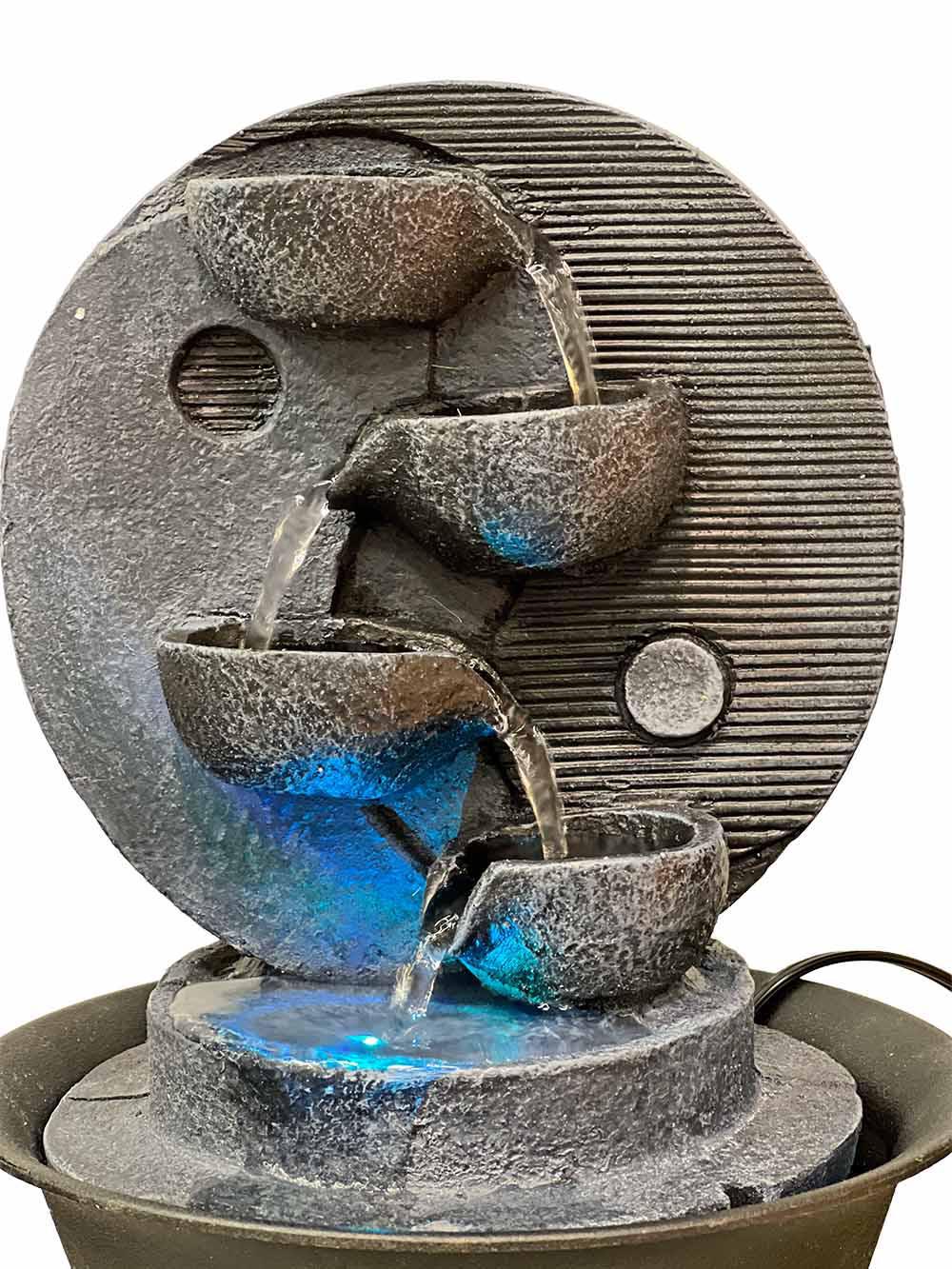 Yin Yang & LED Antique Resin Tabletop Waterfall Fountain - Image 4