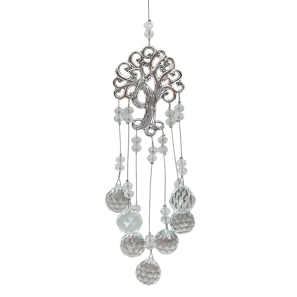 Clear Crystal Beads Suncatcher with Tree of Life Design, 16"L - Image 2
