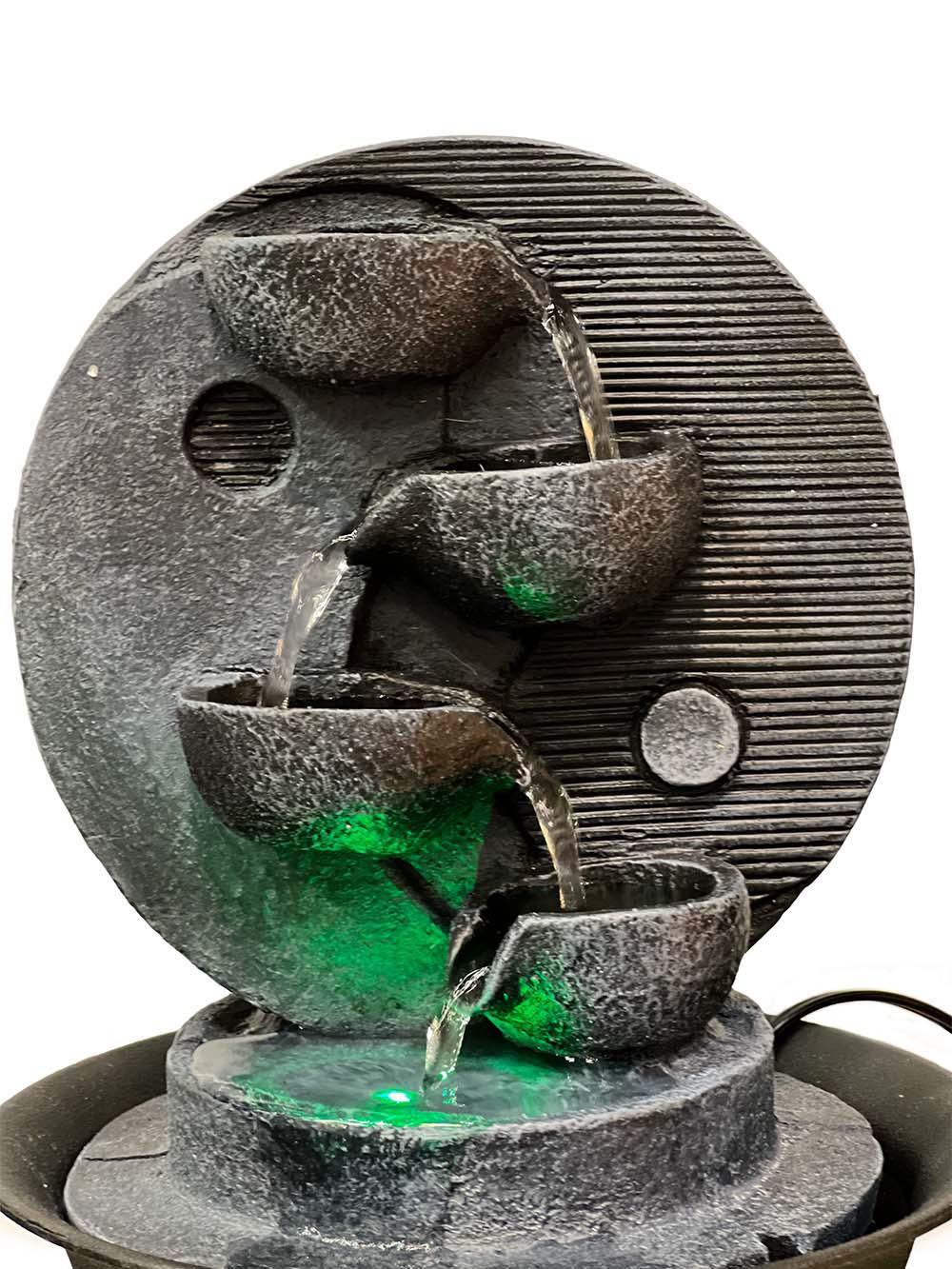 Yin Yang & LED Antique Resin Tabletop Waterfall Fountain - Image 6