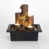 5 Pillars with LED Candles option Antique Resin Tabletop Waterfall Fountain 23*17.5*23 cm VTrendz