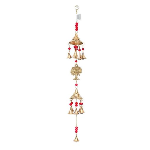 Tree of Life Brass Wind Chime w/ Beads 23"L