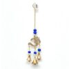 Om Brass Wind Chime w/ Beads 8"L VTrendz
