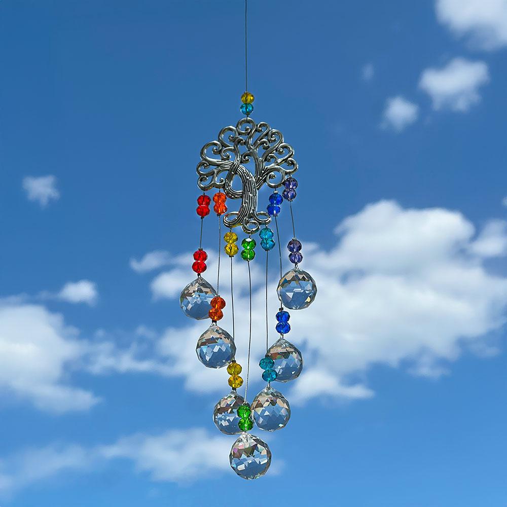 Colorful Crystal Beads Suncatcher with Tree of Life Design, 16"L - Image 7