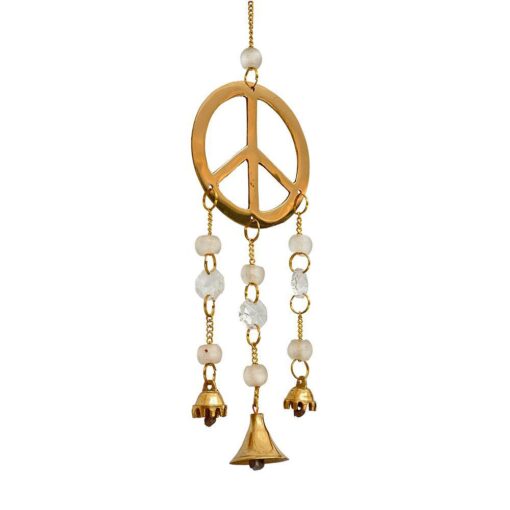 Peace Windchime w/ Crystal Beads 12"L