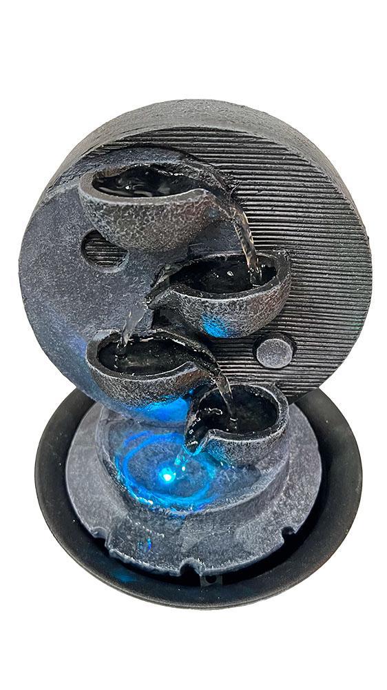 Yin Yang & LED Antique Resin Tabletop Waterfall Fountain - Image 2