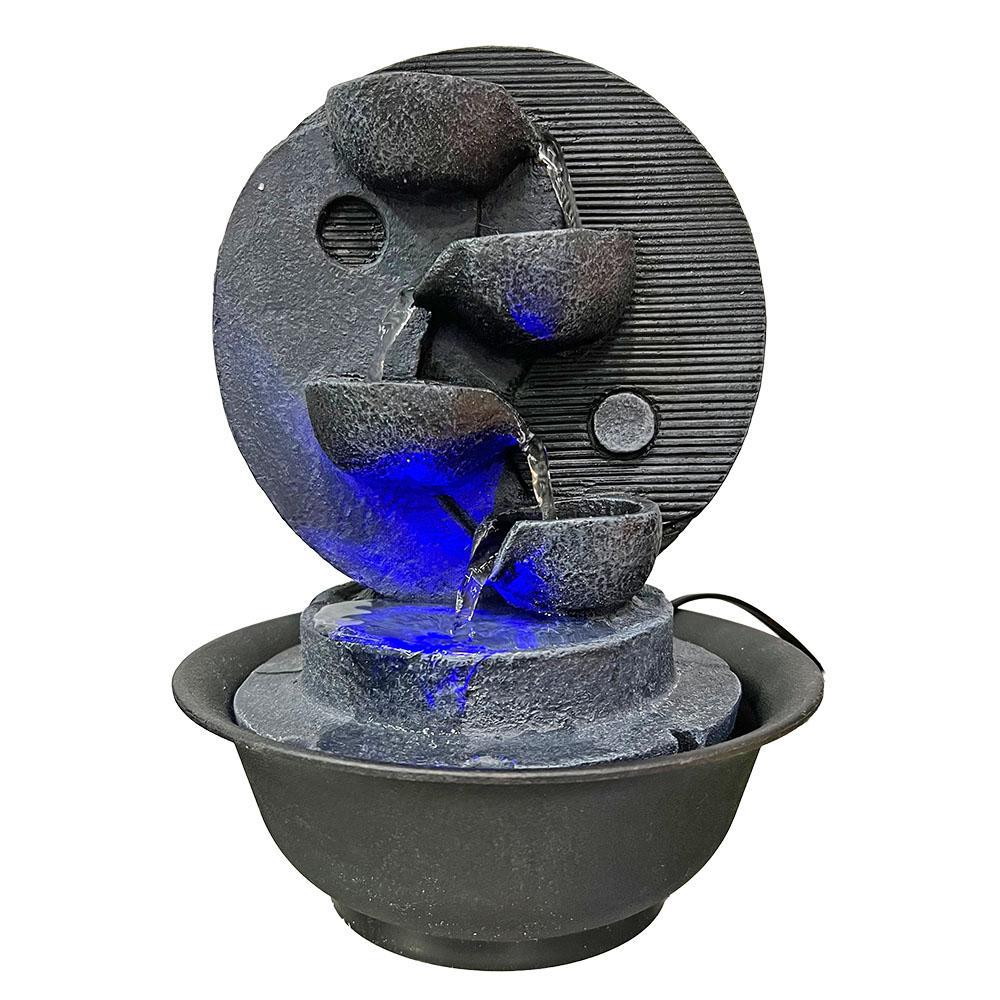 Yin Yang & LED Antique Resin Tabletop Waterfall Fountain