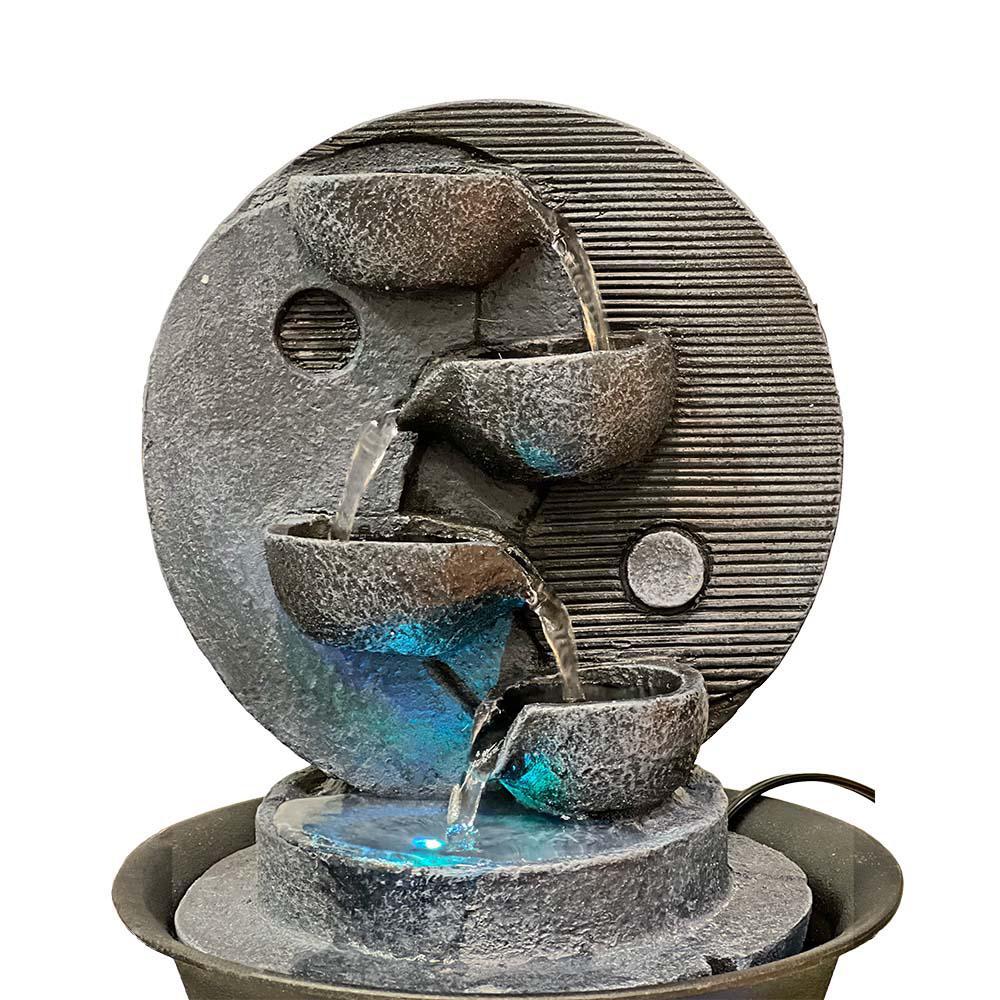 Yin Yang & LED Antique Resin Tabletop Waterfall Fountain - Image 3