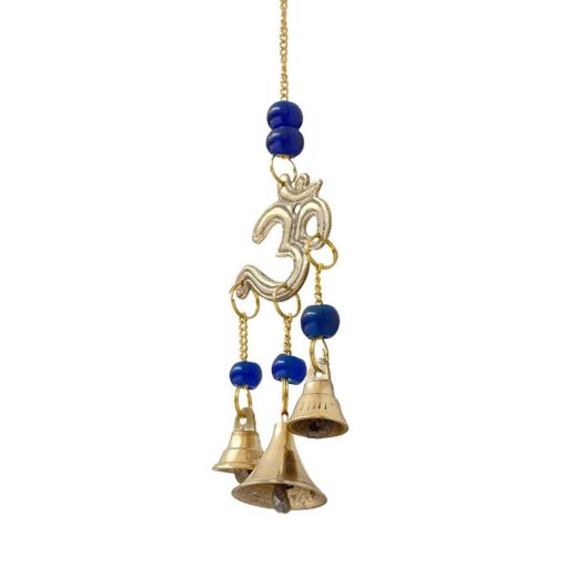 Om Brass Wind Chime w/ Beads 8"L