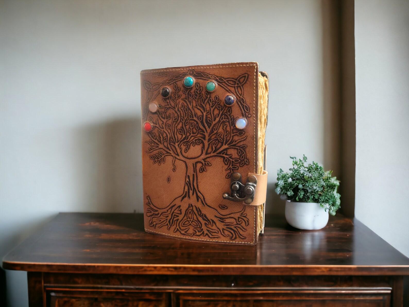 Seven Chakra Tree of Life Leather Grimoire | Journal of Balance - Image 7