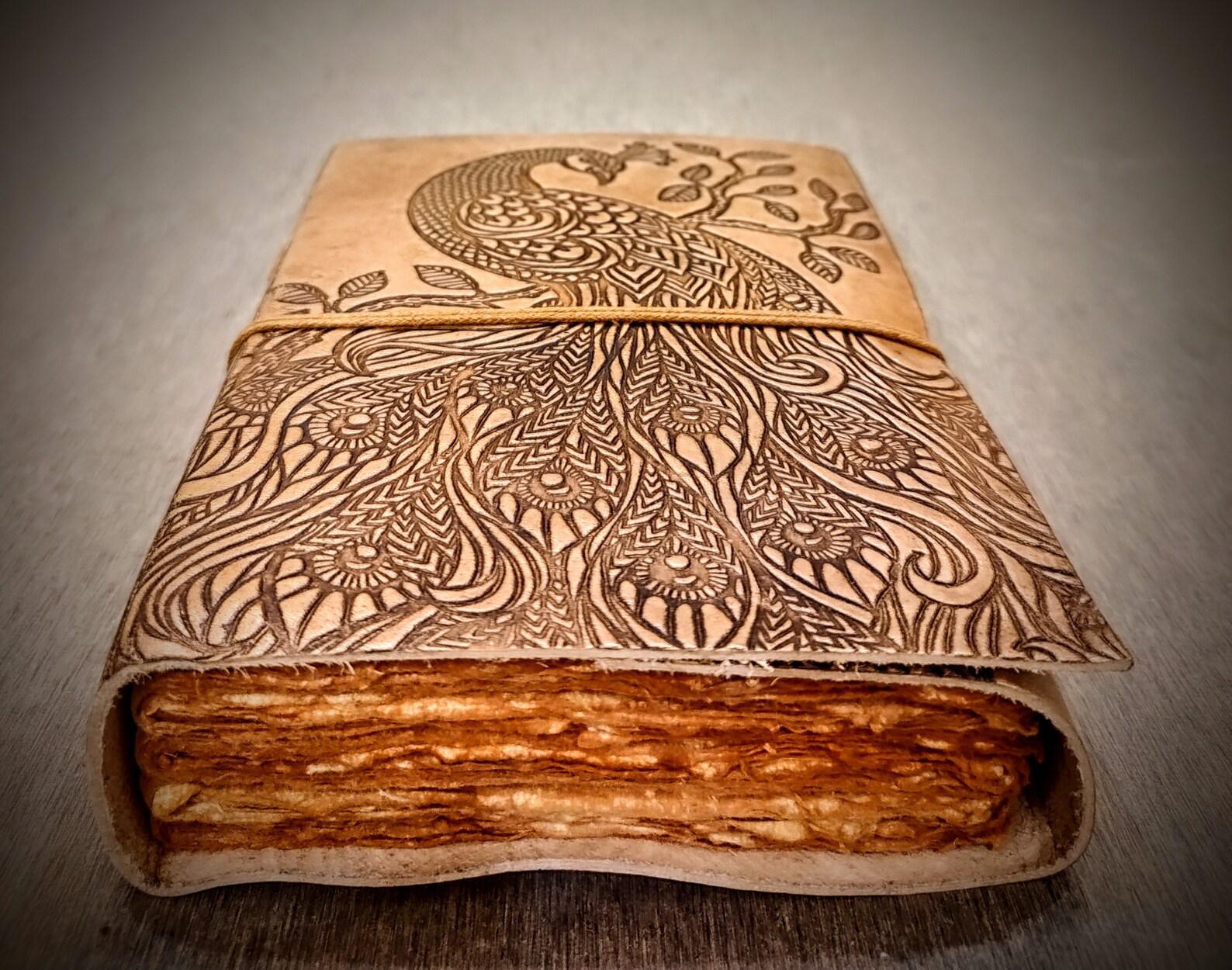 Embossed Peacock Leather Journal | Tome of Vision - Image 7