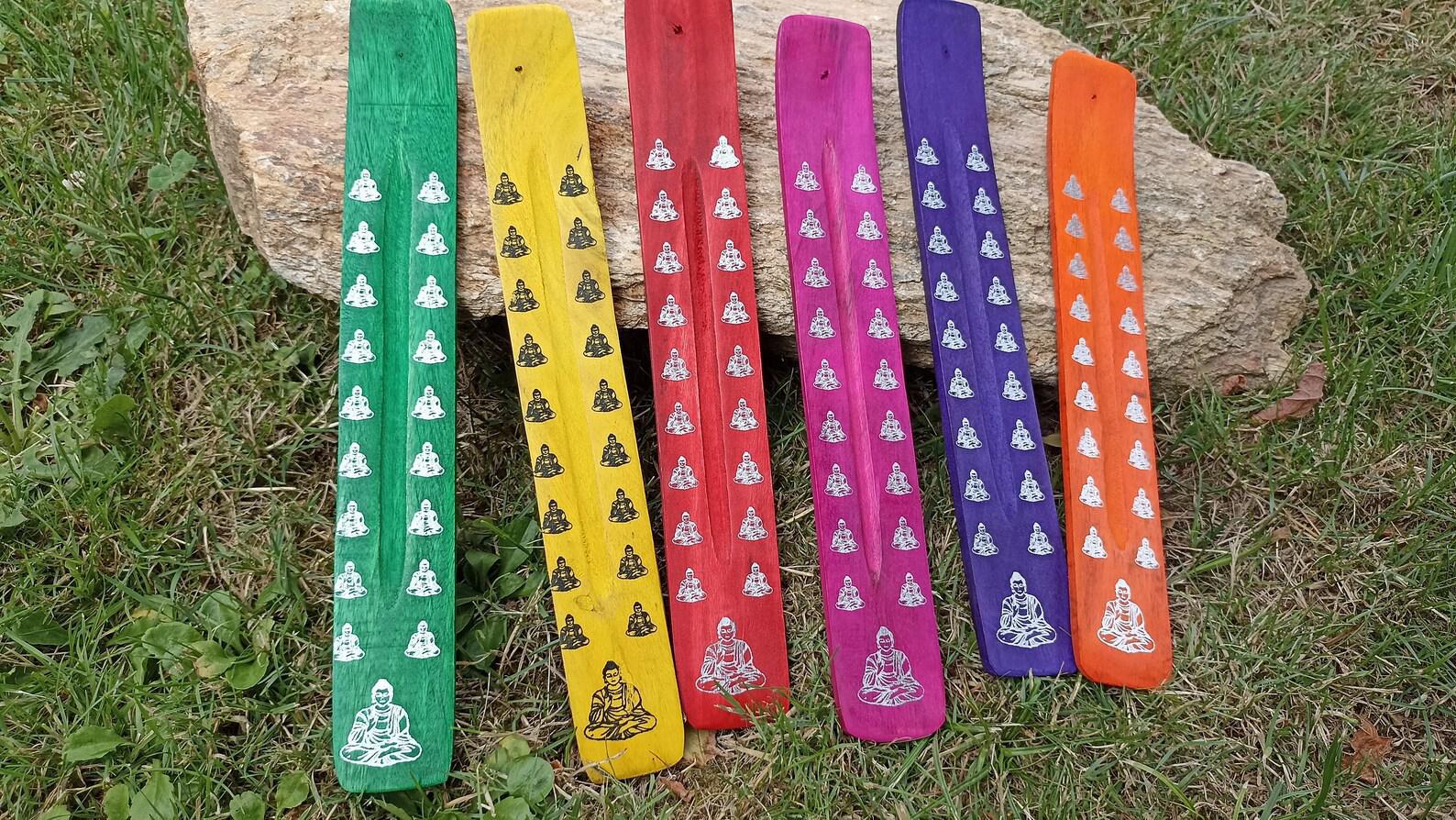 Buddha Colorful Wood Ash Catcher | Path to Enlightenment (10"L) - Image 4