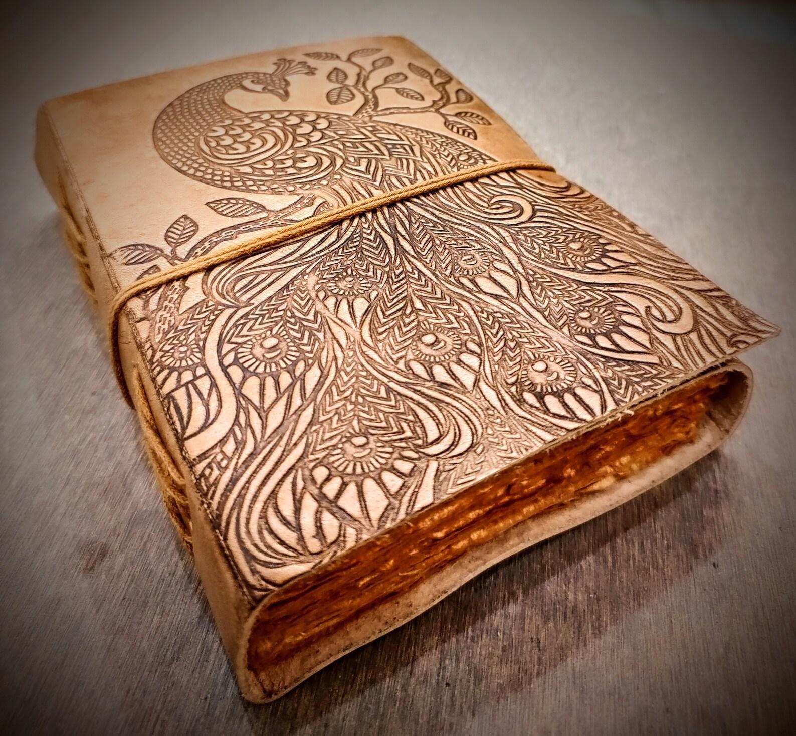 Embossed Peacock Leather Journal | Tome of Vision - Image 6