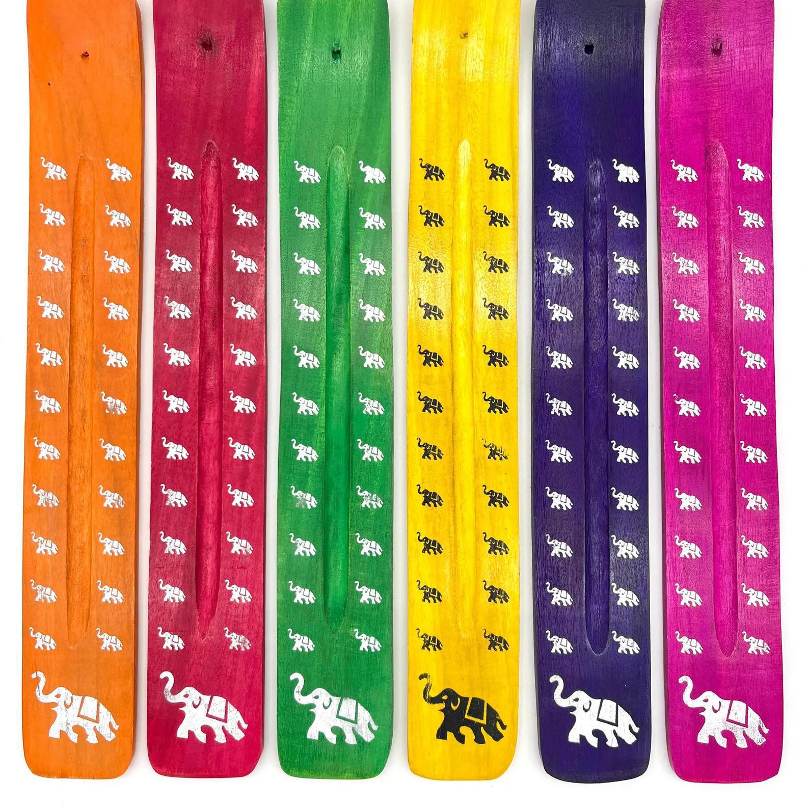 Colorful Elephant Wood Ash Catcher | Path of Wisdom (10"L) - Image 8