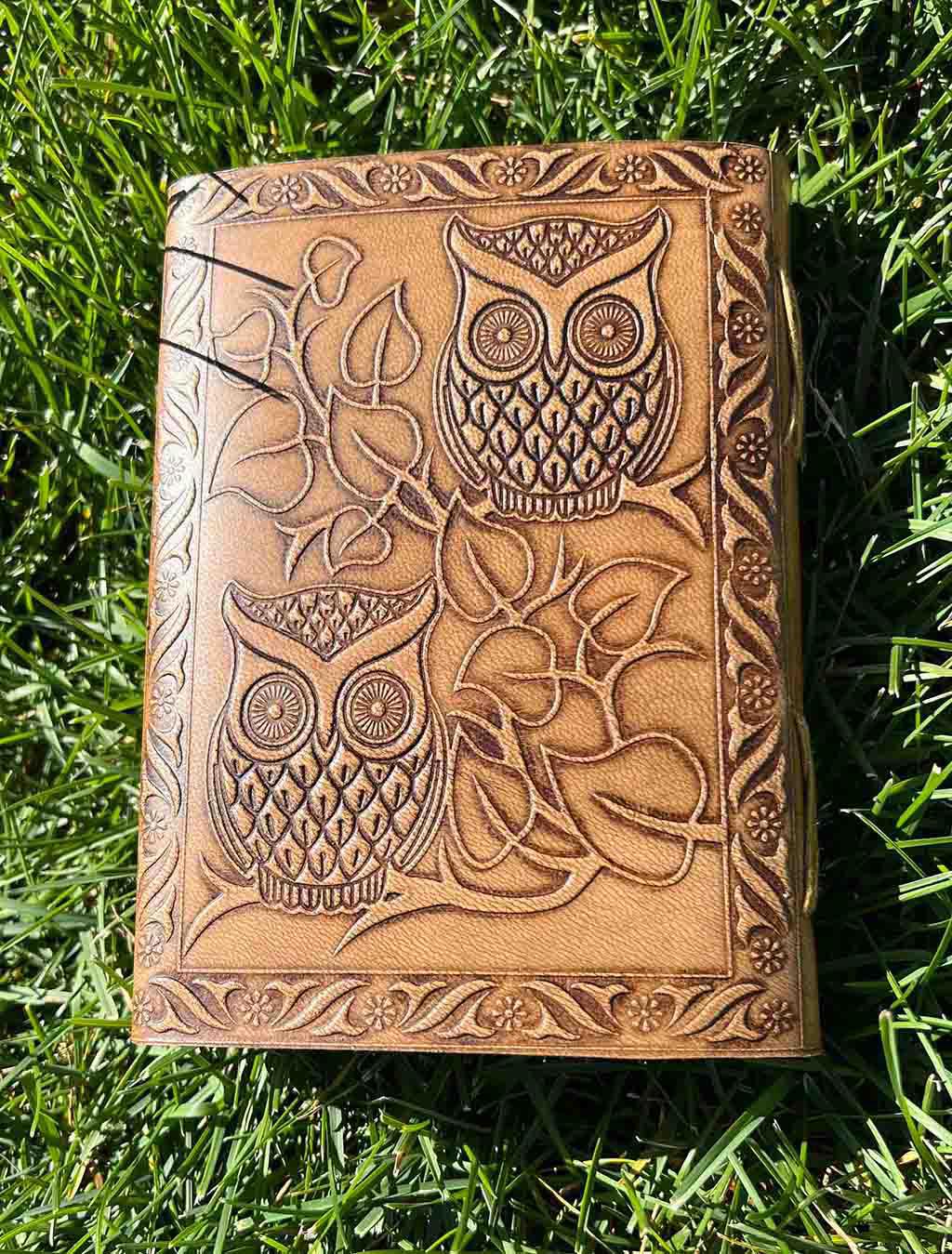 Wise Owls Embossed Leather Journal | A Keeper of Secret Knowledge