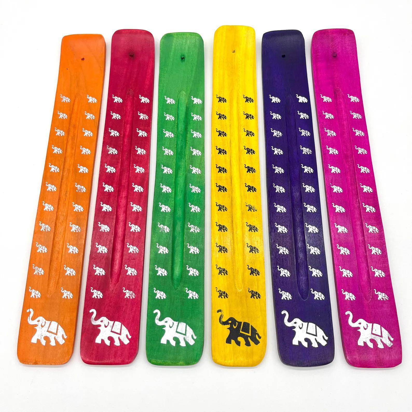 Colorful Elephant Wood Ash Catcher | Path of Wisdom (10"L) - Image 6