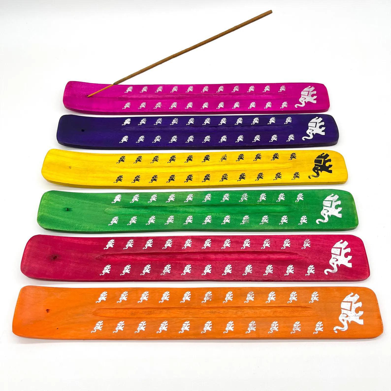 Colorful Elephant Wood Ash Catcher | Path of Wisdom (10"L) - Image 7