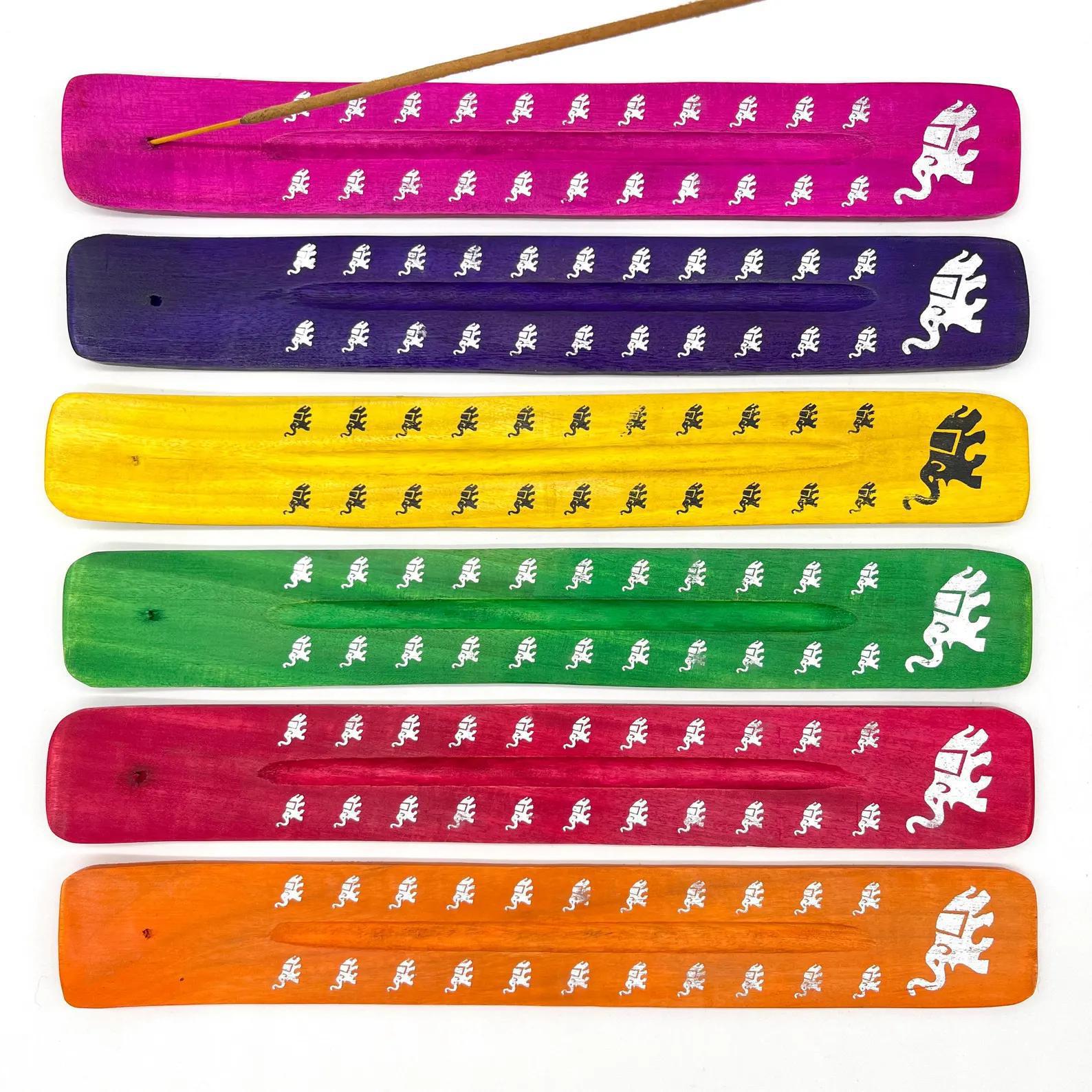 Colorful Elephant Wood Ash Catcher | Path of Wisdom (10"L) - Image 5