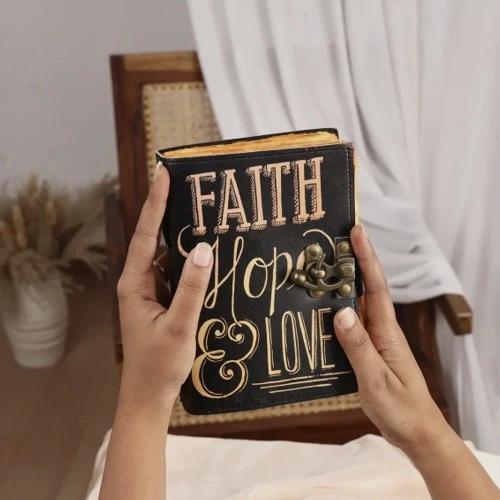 Faith, Hope & Love Leather Journal | A Chronicle of the Heart
