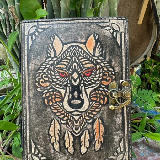 Spirit Wolf Embossed Leather Journal | A Chronicle of Instinct & Wisdom