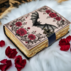 Gothic Bat & Rose Leather Journal | Grimoire of Night's Secrets VTrendz