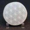 Selenite Engraved Round Charging Plate: Flower of Life (4–5.5 Inch) VTrendz