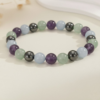 Aquarius Zodiac Crystal Bracelet – Intellectual Peace – Amethyst & Angelite – 8mm VTrendz