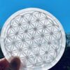 Selenite Engraved Round Charging Plate: Flower of Life (4–5.5 Inch) VTrendz