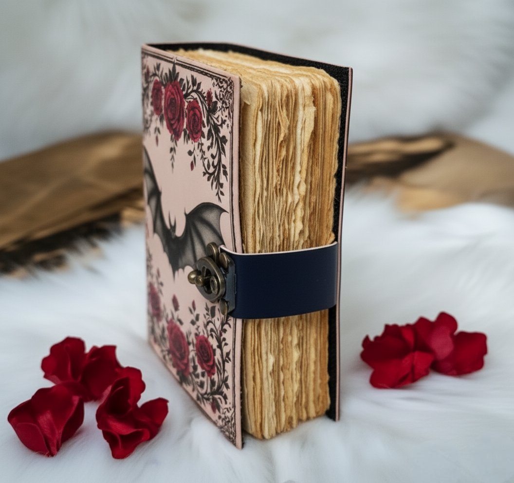 Gothic Bat & Rose Leather Journal | Grimoire of Night's Secrets - Image 3