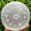 Selenite Engraved Horoscope Charging Plate: Celestial Alignment & Auric Reset (2.75–4 Inch) VTrendz