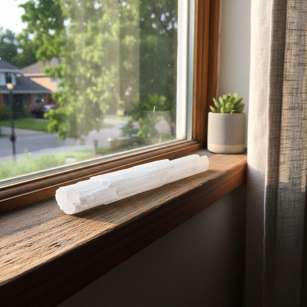 Selenite Raw Wand: Spiritual Protection & Energy Alignment (White, 4-5 inches) - Image 3