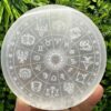 Selenite Engraved Horoscope Charging Plate: Celestial Alignment & Auric Reset (2.75–4 Inch) Vtrendz.net