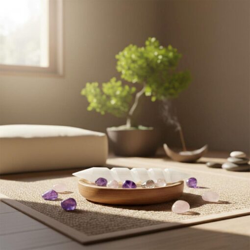 Selenite Spiral Wand: Crystalline Conduit for Directing Light (5 Inch)