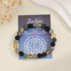Leo Zodiac Crystal Bracelet – Radiance & Internal Strength – Black Onyx & Labradorite – 8mm VTrendz
