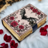 Gothic Bat & Rose Leather Journal | Grimoire of Night's Secrets VTrendz